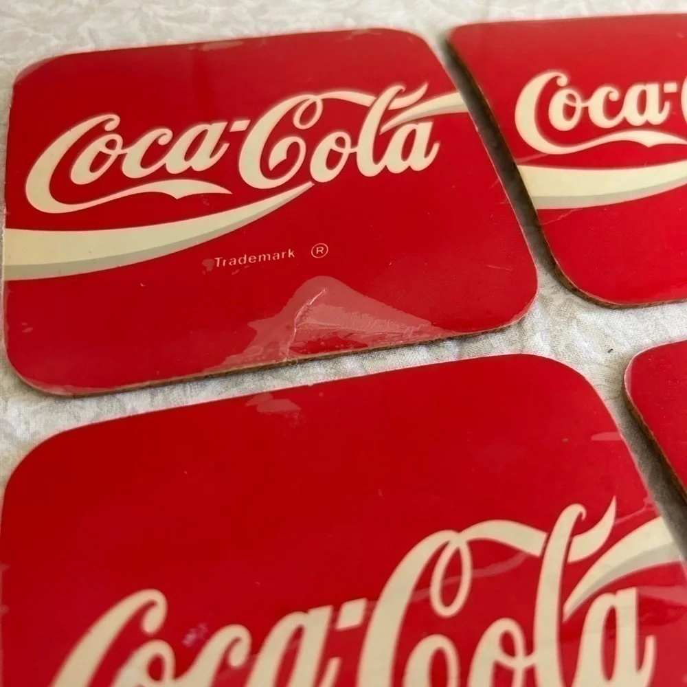 Vintage Coca-Cola Coke Kitchen Drink Coasters 4 piece set Collectible
